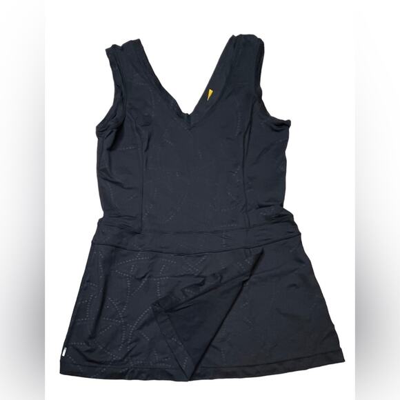 Lole Momentum UPF 50+ Black Split Flap Tank Sports Dress LARGE Activewear Casual - Picture 2 of 11